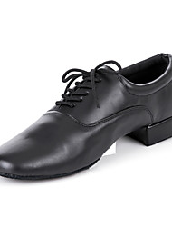 preiswerte -Herrn Schuhe für modern Dance / Ballsaal Kunstleder Oxford Schnürsenkel Flacher Absatz Maßfertigung Tanzschuhe Schwarz / Leder / Leder
