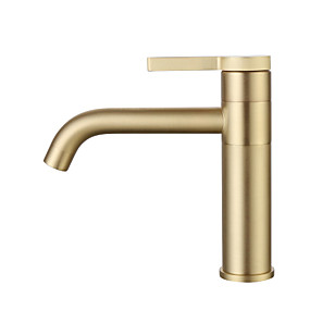 billige Baderomskraner-Baderom Sink Tappekran - Utbredt Krom / Olje-gnidd Bronse / Børstet Centersat Enkelt Håndtak Et HullBath Taps