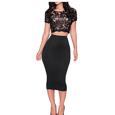 Women's Sexy Fashion Lace Suit (Blouse & Skirt) 2435571 2018 – $41.80