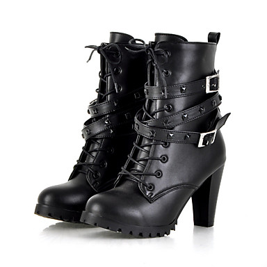Women's Shoes Leather / Other Animal Skin Fall Motorcycle Boots Boots ...