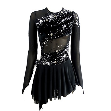 Figure Skating Dress Women's Girls' Ice Skating Dress Black Open Back ...