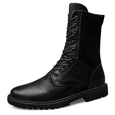 Men's Leather Shoes Cowhide Winter Classic / Casual Boots Walking Shoes ...