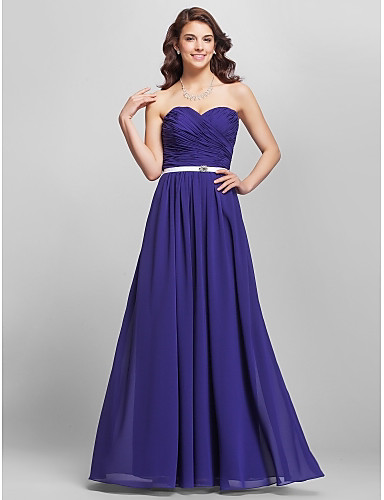 Sheath Column Strapless Spaghetti Strap Sweetheart Neckline Floor Length Chiffon