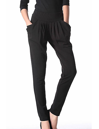 Women's Solid Black Harem Pants,Work / Casual / Day 4942628 2018 – $13.99