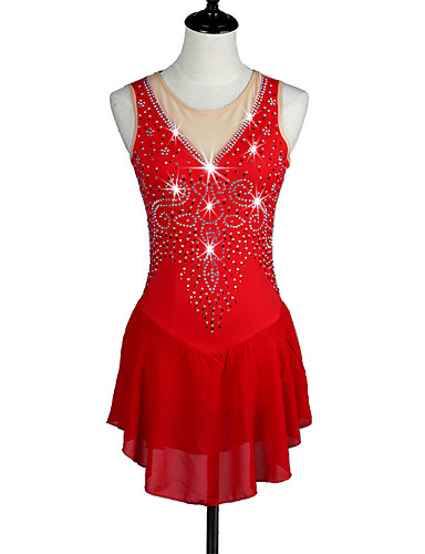 Ice Skating Dress Red High Elasticity Competition Skating Wear ...