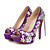 Women's Wedding Shoes Heels/Peep Toe/Round Toe Heels Wedding/Party & Evening Purple 1539900 2018 